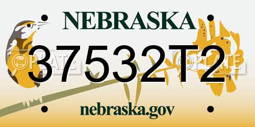 37532T2 Nebraska License Plate