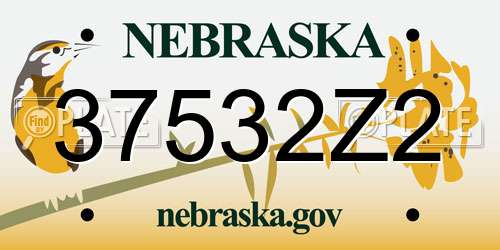 37532Z2 Nebraska License Plate