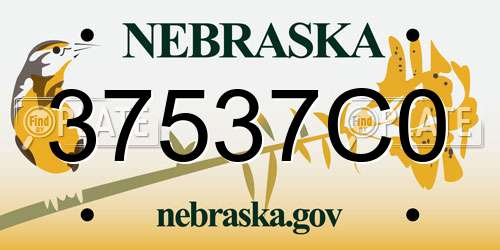 37537C0 Nebraska License Plate