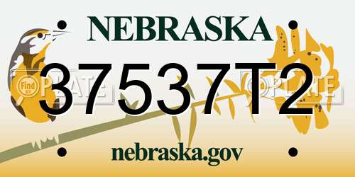 37537T2 Nebraska License Plate