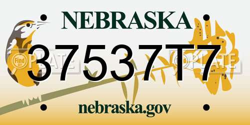 37537T7 Nebraska License Plate