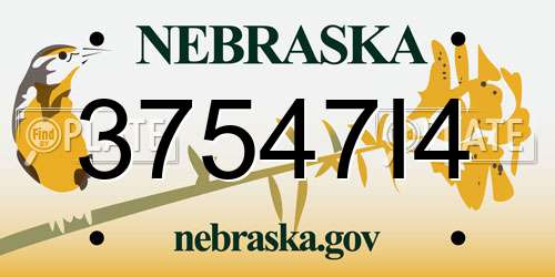 37547I4 Nebraska License Plate