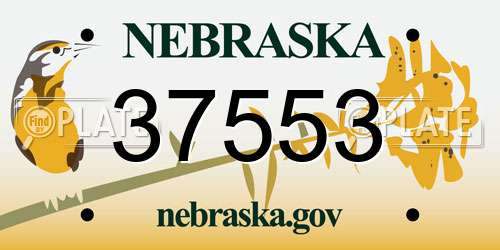 37553 Nebraska License Plate