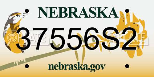 37556S2 Nebraska License Plate