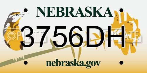 3756DH Nebraska License Plate