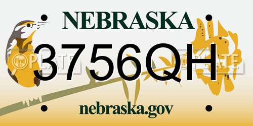 3756QH Nebraska License Plate