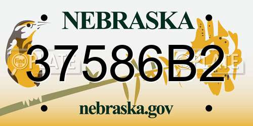 37586B2 Nebraska License Plate