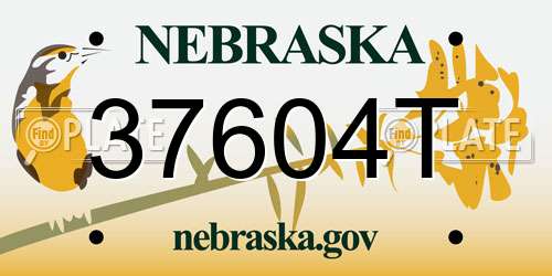37604T Nebraska License Plate