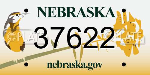37622 Nebraska License Plate