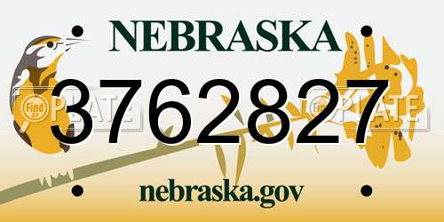 3762827 Nebraska License Plate