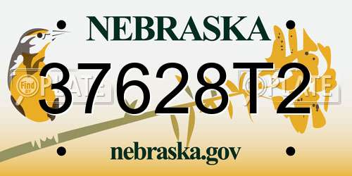 37628T2 Nebraska License Plate
