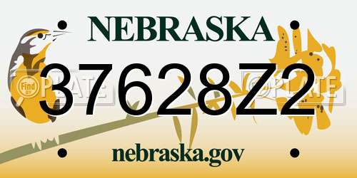 37628Z2 Nebraska License Plate