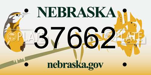 37662 Nebraska License Plate