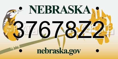 37678Z2 Nebraska License Plate