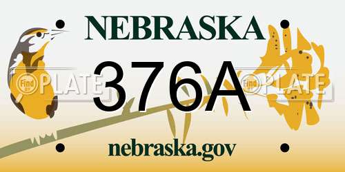 376A Nebraska License Plate