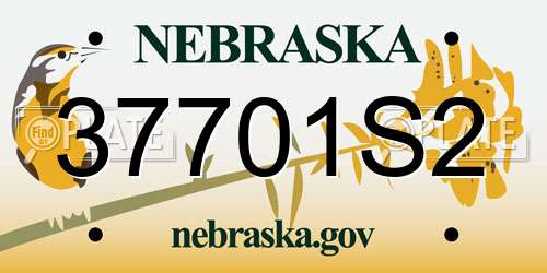 37701S2 Nebraska License Plate