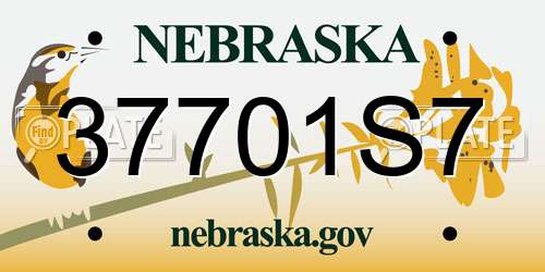 37701S7 Nebraska License Plate