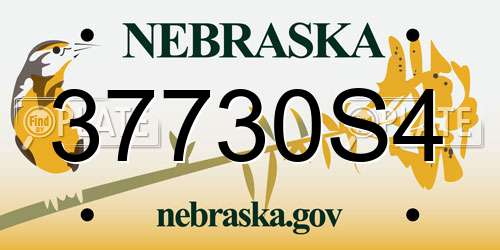 37730S4 Nebraska License Plate