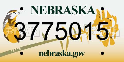 3775015 Nebraska License Plate