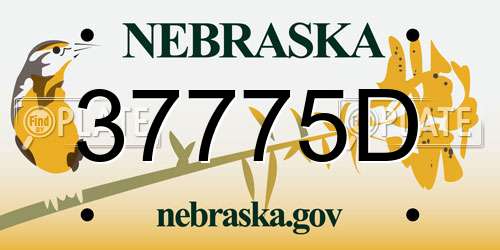 37775D Nebraska License Plate