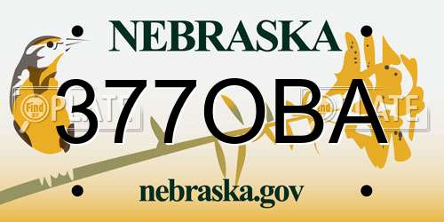 377OBA Nebraska License Plate