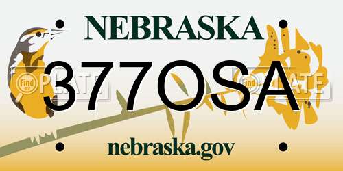 377OSA Nebraska License Plate