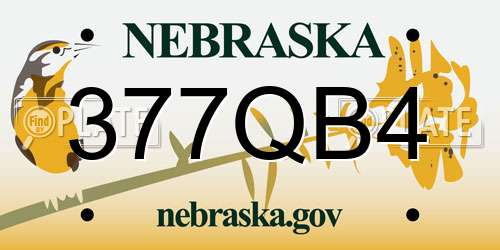 377QB4 Nebraska License Plate