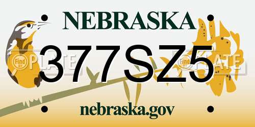 377SZ5 Nebraska License Plate