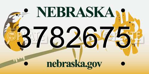3782675 Nebraska License Plate