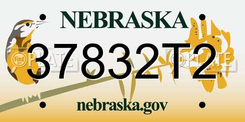 37832T2 Nebraska License Plate