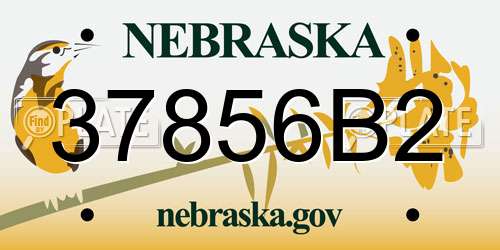 37856B2 Nebraska License Plate