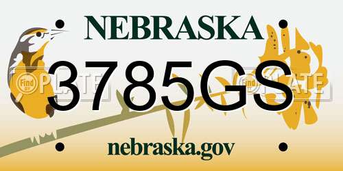 3785GS Nebraska License Plate