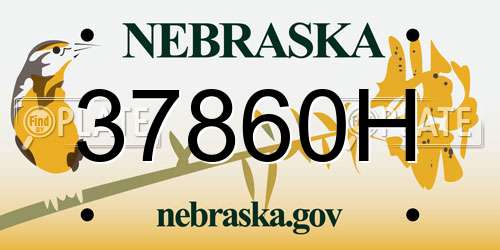37860H Nebraska License Plate