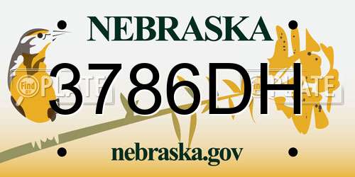 3786DH Nebraska License Plate