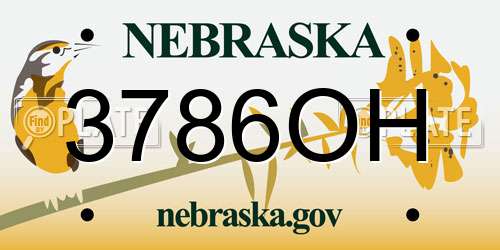 3786OH Nebraska License Plate
