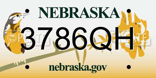 3786QH Nebraska License Plate