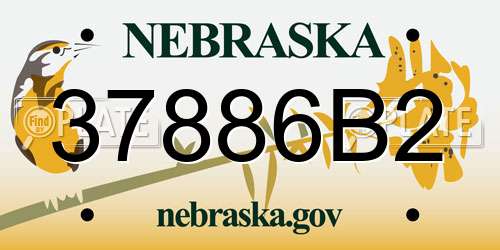 37886B2 Nebraska License Plate