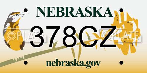 378CZ Nebraska License Plate