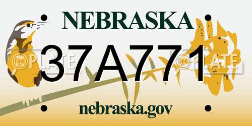 37A771 Nebraska License Plate