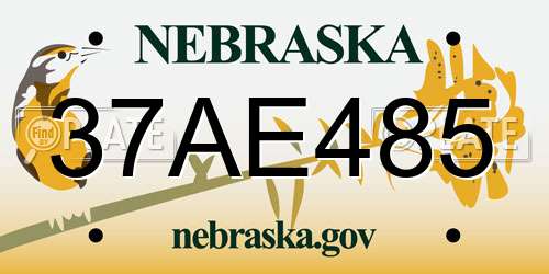37AE485 Nebraska License Plate