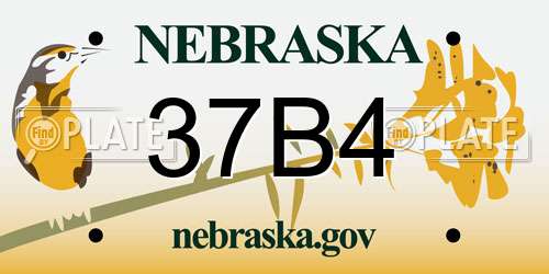 37B4 Nebraska License Plate