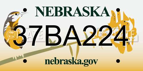 37BA224 Nebraska License Plate