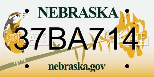 37BA714 Nebraska License Plate