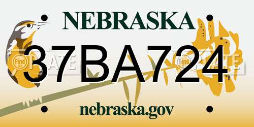 37BA724 Nebraska License Plate