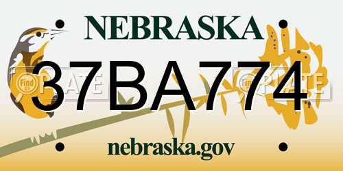 37BA774 Nebraska License Plate