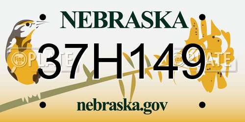 37H149 Nebraska License Plate