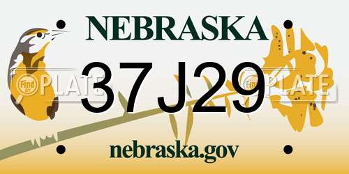 37J29 Nebraska License Plate
