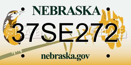 37SE272 Nebraska License Plate