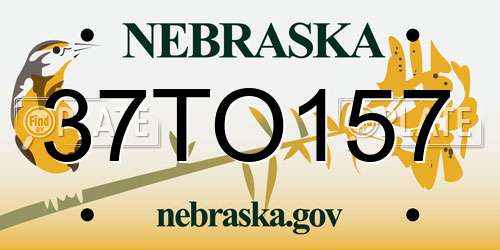 37TO157 Nebraska License Plate