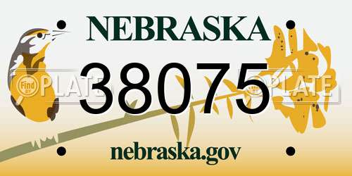 38075 Nebraska License Plate